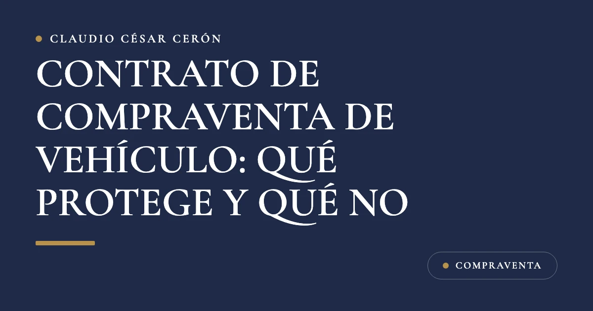 Contrato de compraventa de vehículo firmado sobre una mesa junto a unas llaves de coche y una identificación