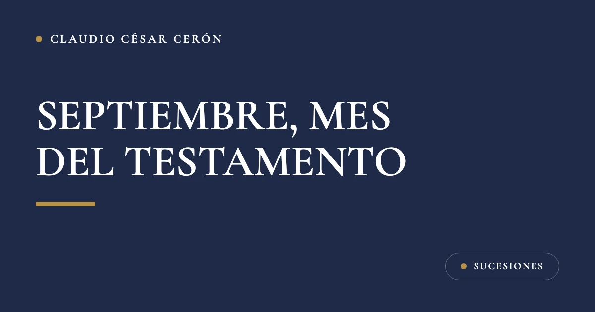 Un testamento listo para firma sobre el escritorio de una notaría, con una pluma y un calendario de septiembre